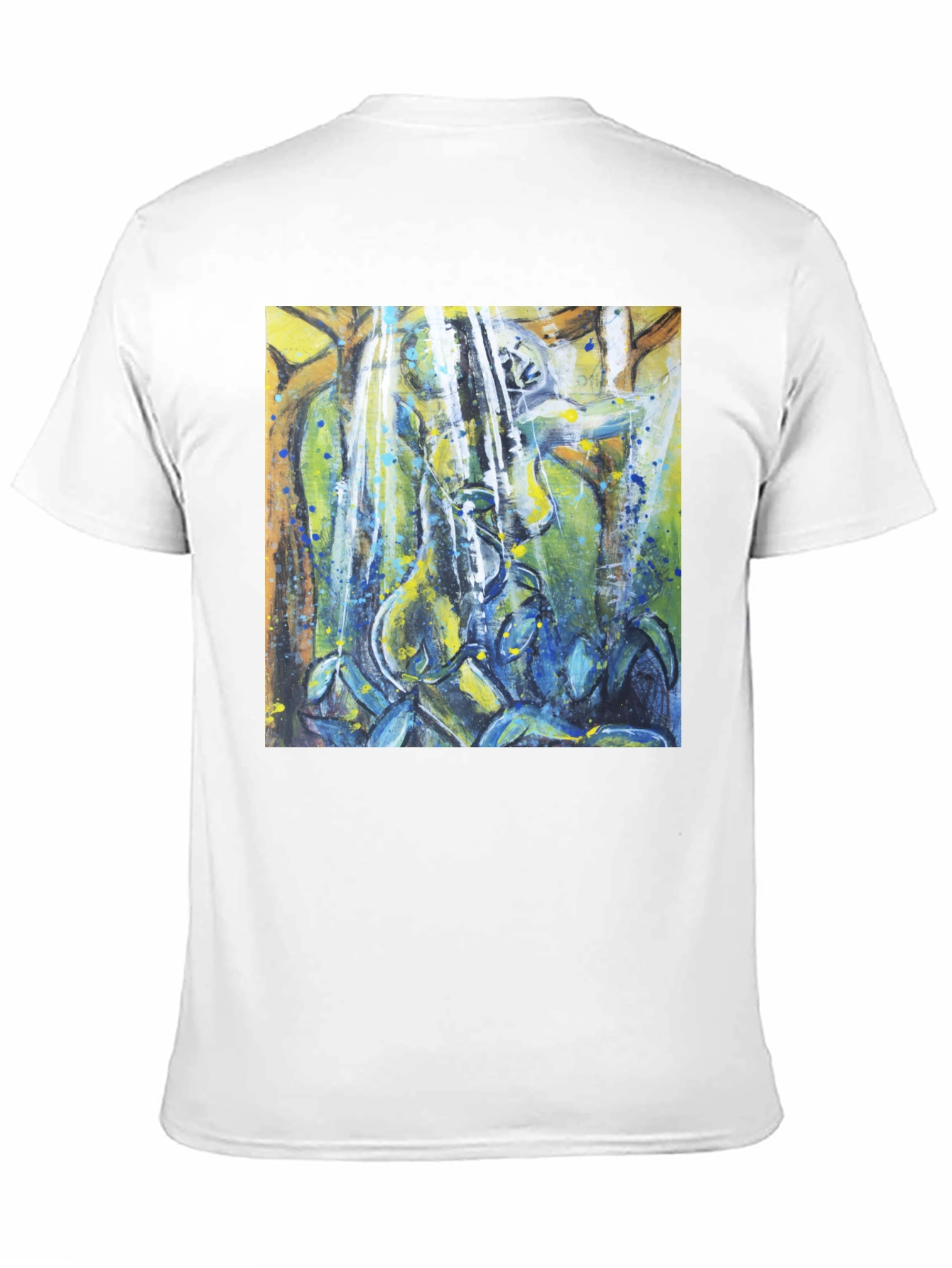 Abstract Nature Print Black T-Shirt