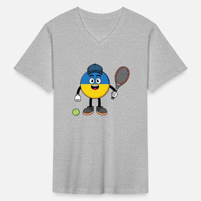 ukraine flag illustration as a tennis player