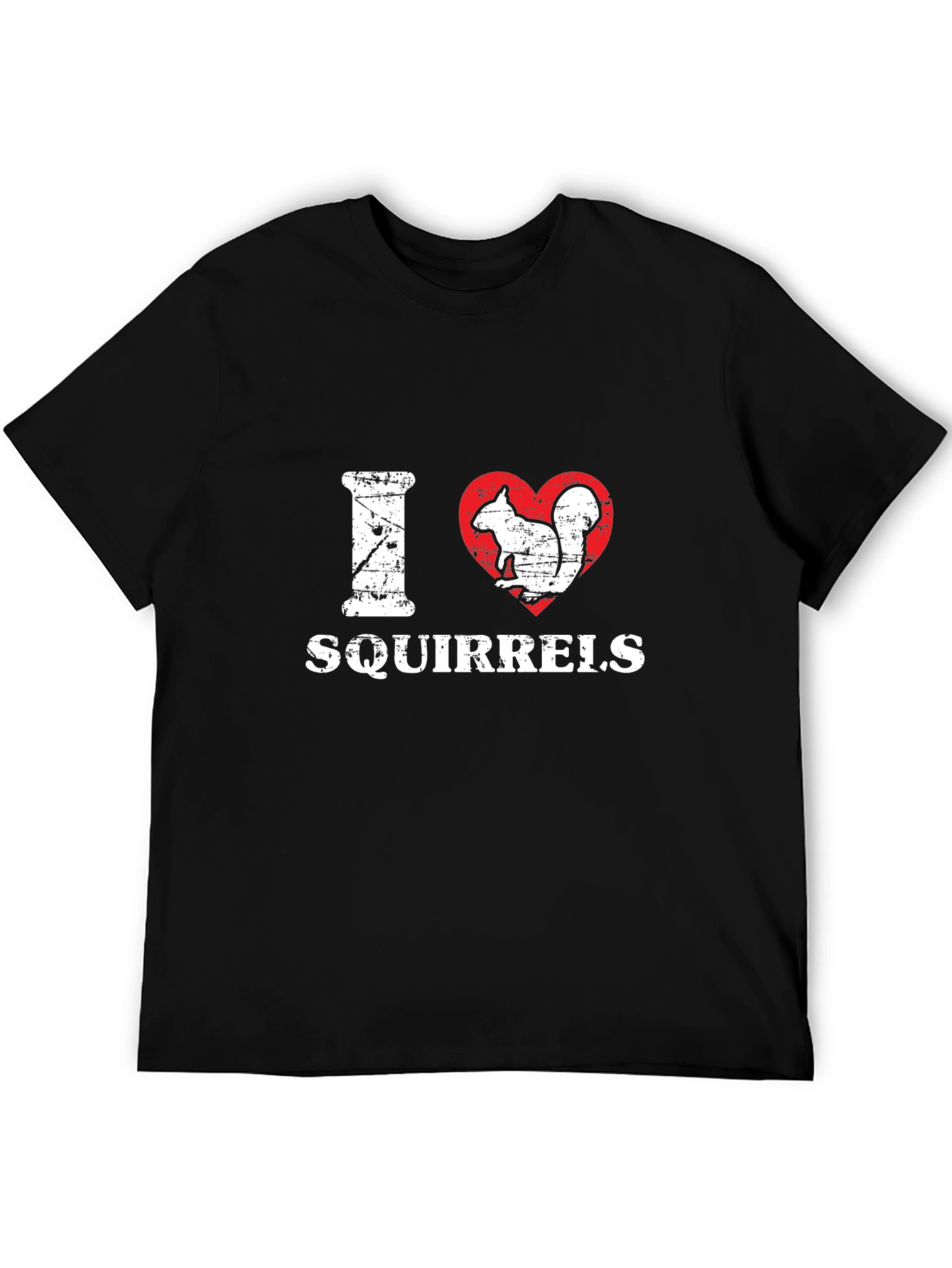 I Heart Squirrels Black Graphic T-Shirt