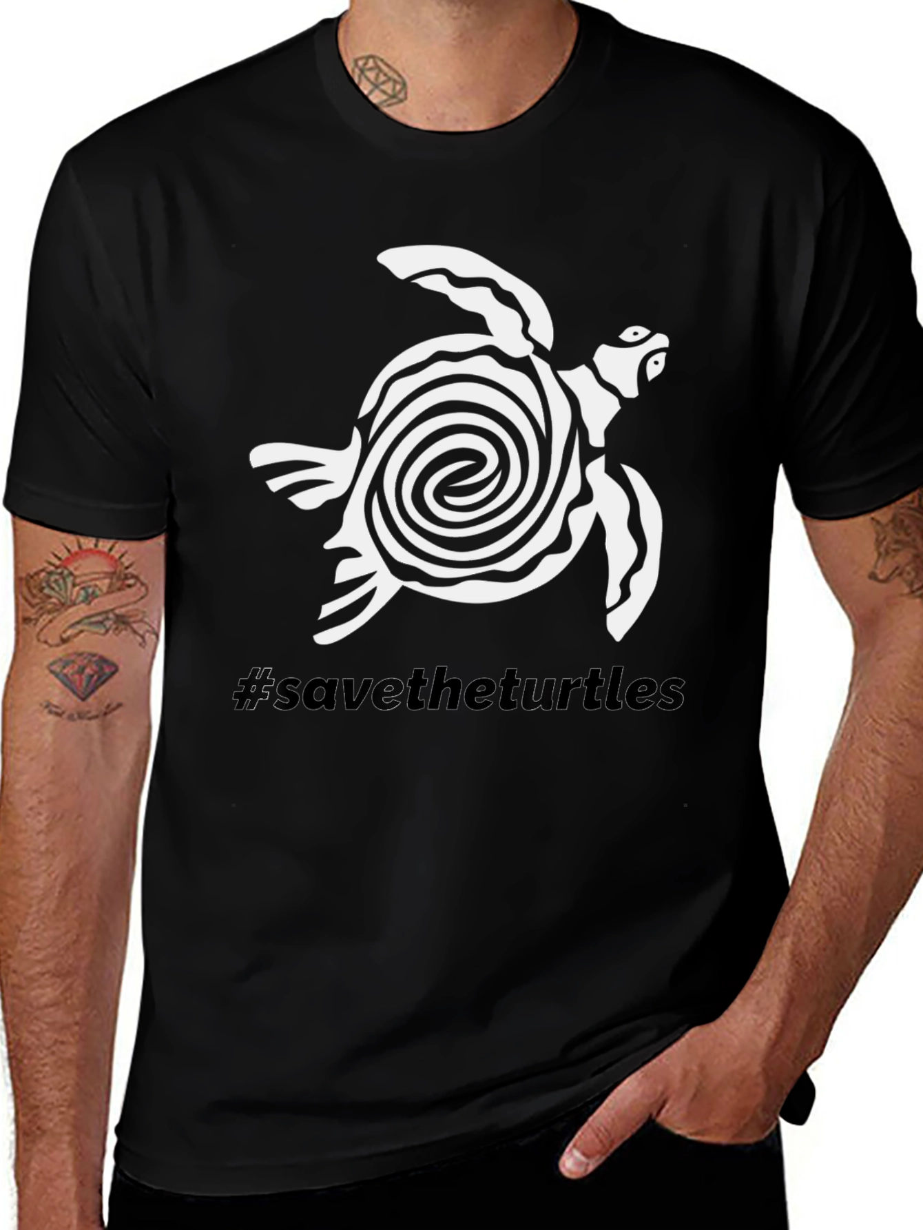 Save the Turtles T-Shirt: Spiral Turtle Design