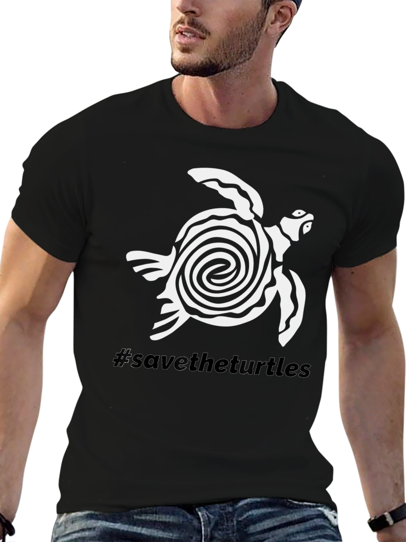 Save the Turtles T-Shirt: Spiral Turtle Design