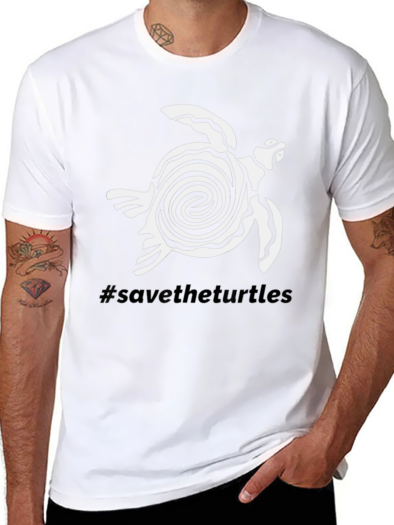 Save the Turtles T-Shirt: Spiral Turtle Design