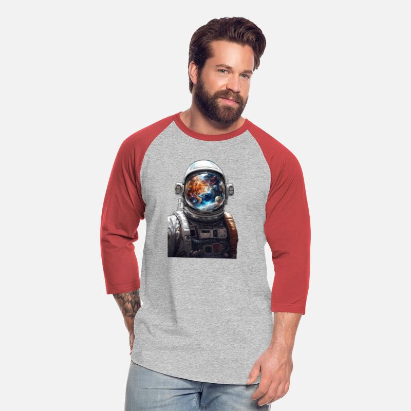 Universe in an astronaut head glass reflection.