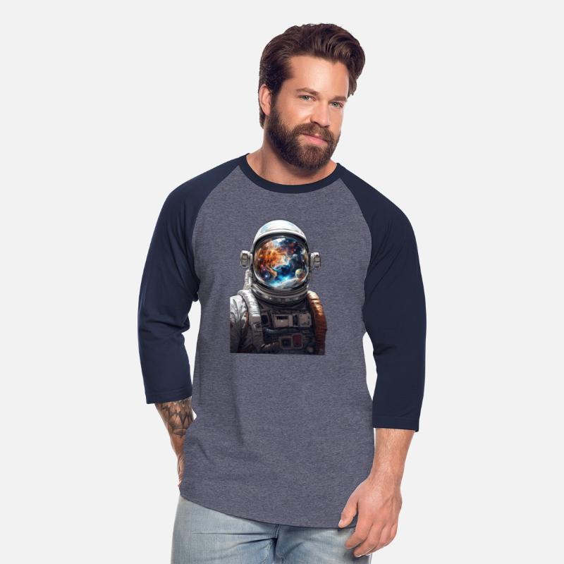 Universe in an astronaut head glass reflection.