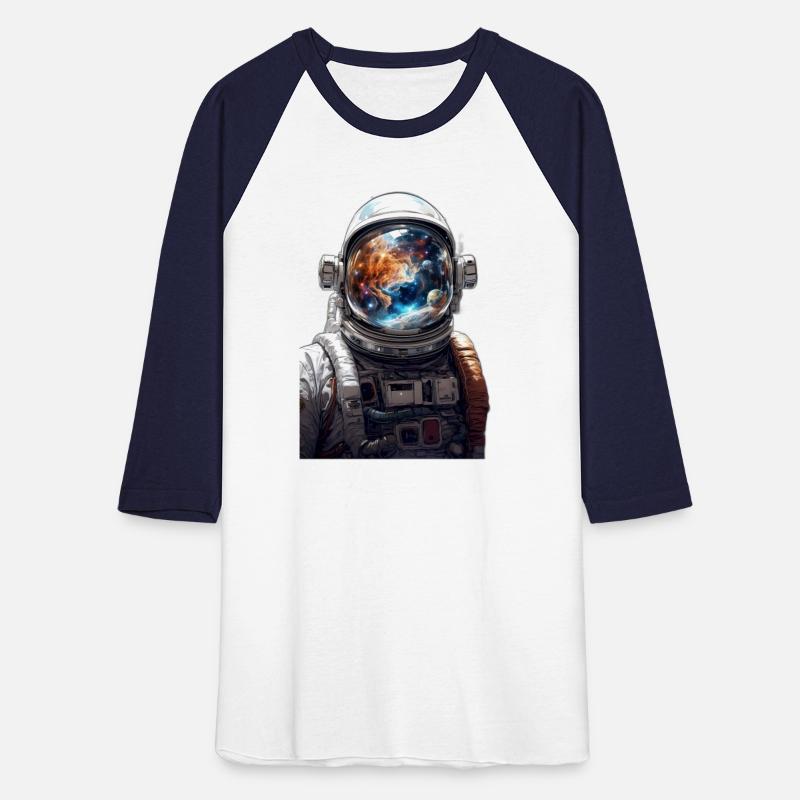 Universe in an astronaut head glass reflection.