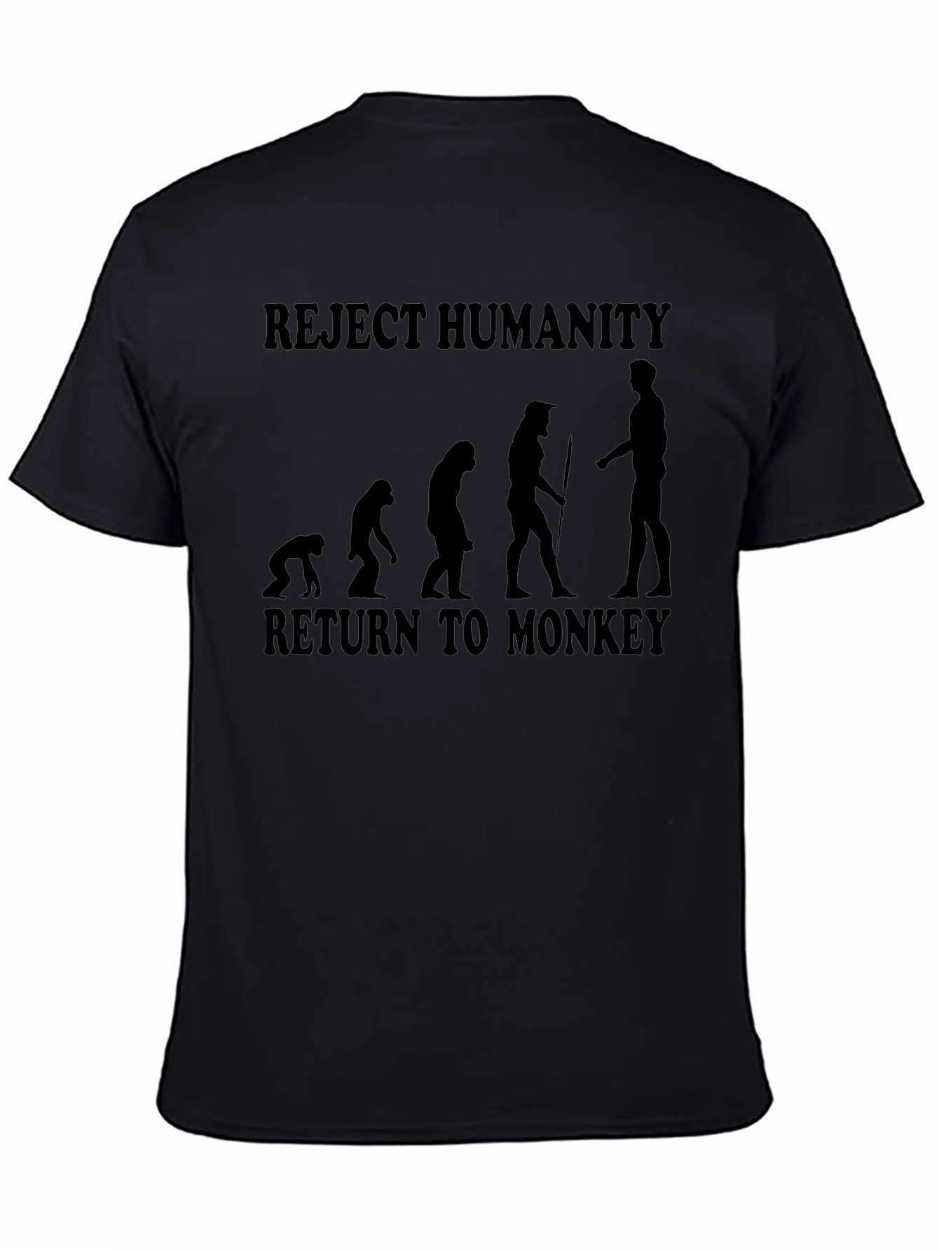Reject Humanity Monkey Evolution Graphic T-Shirt