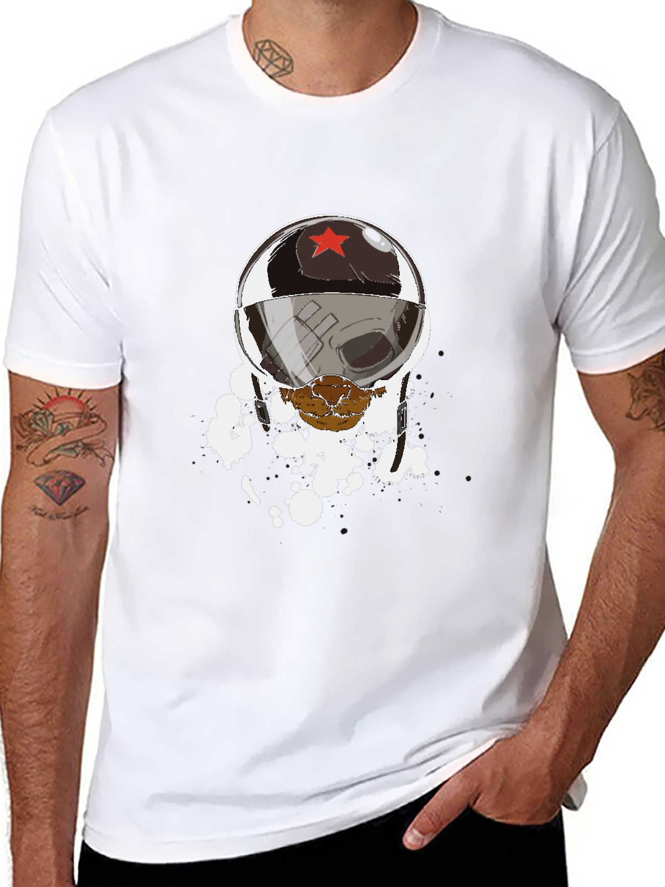 Helmet Skull Graphic Tee