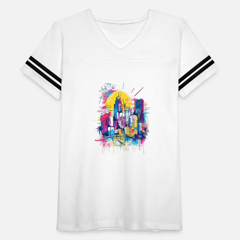 Urban Splatter Skyline Silhouettes
