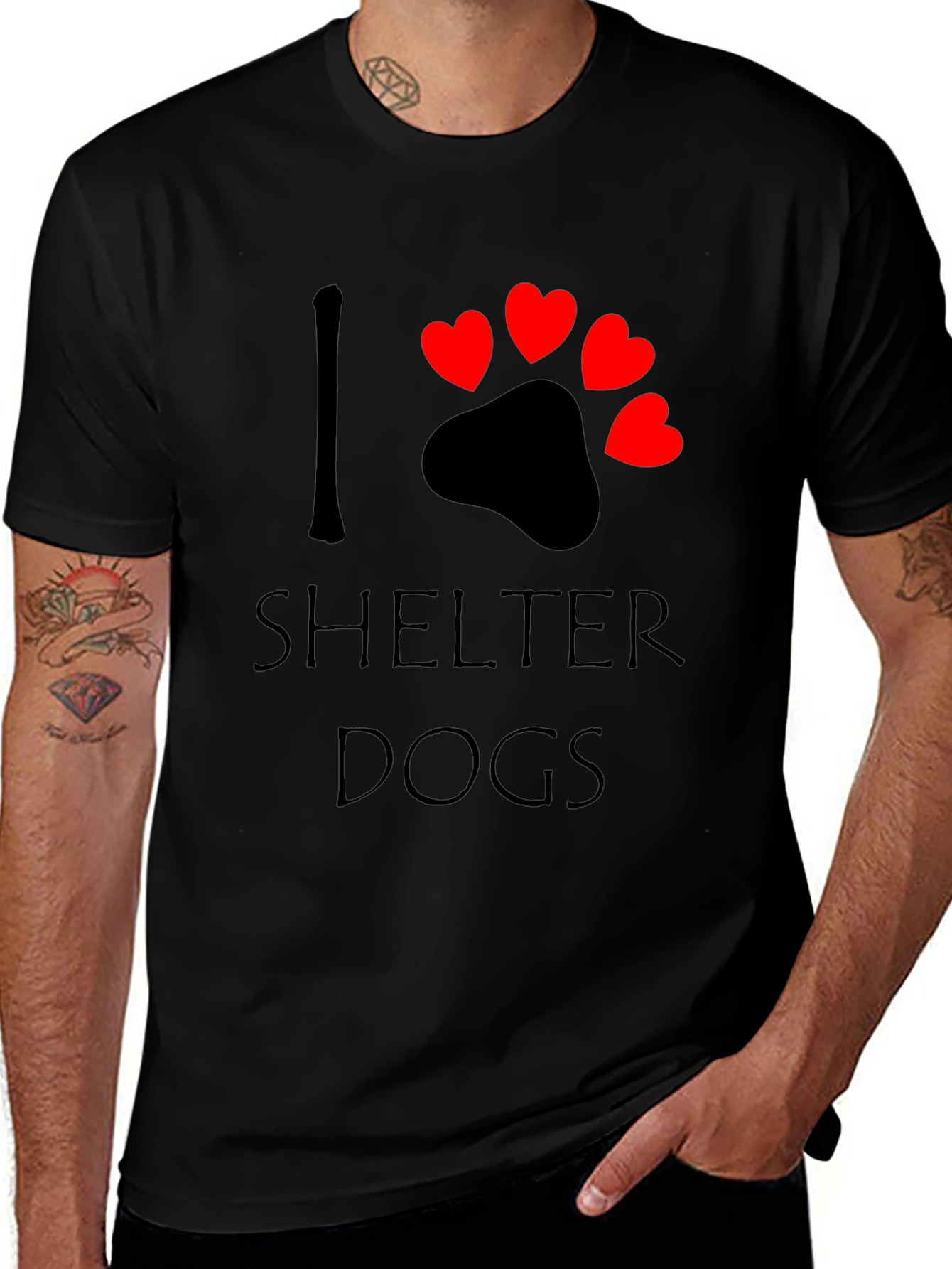 I Love Shelter Dogs T-Shirt – Rescue Dog Lover Graphic Tee Gift