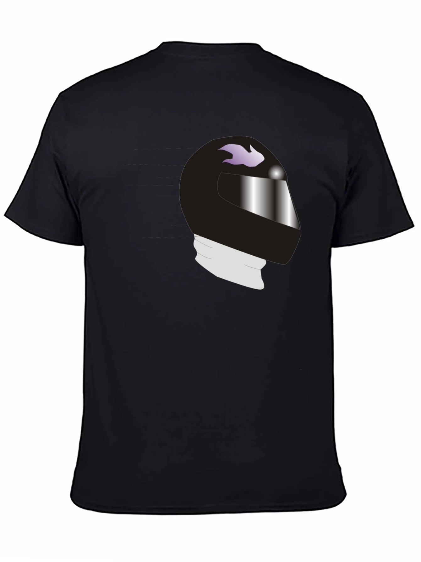 Cool Helmet Graphic Tee - Black Cotton Casual Shirt