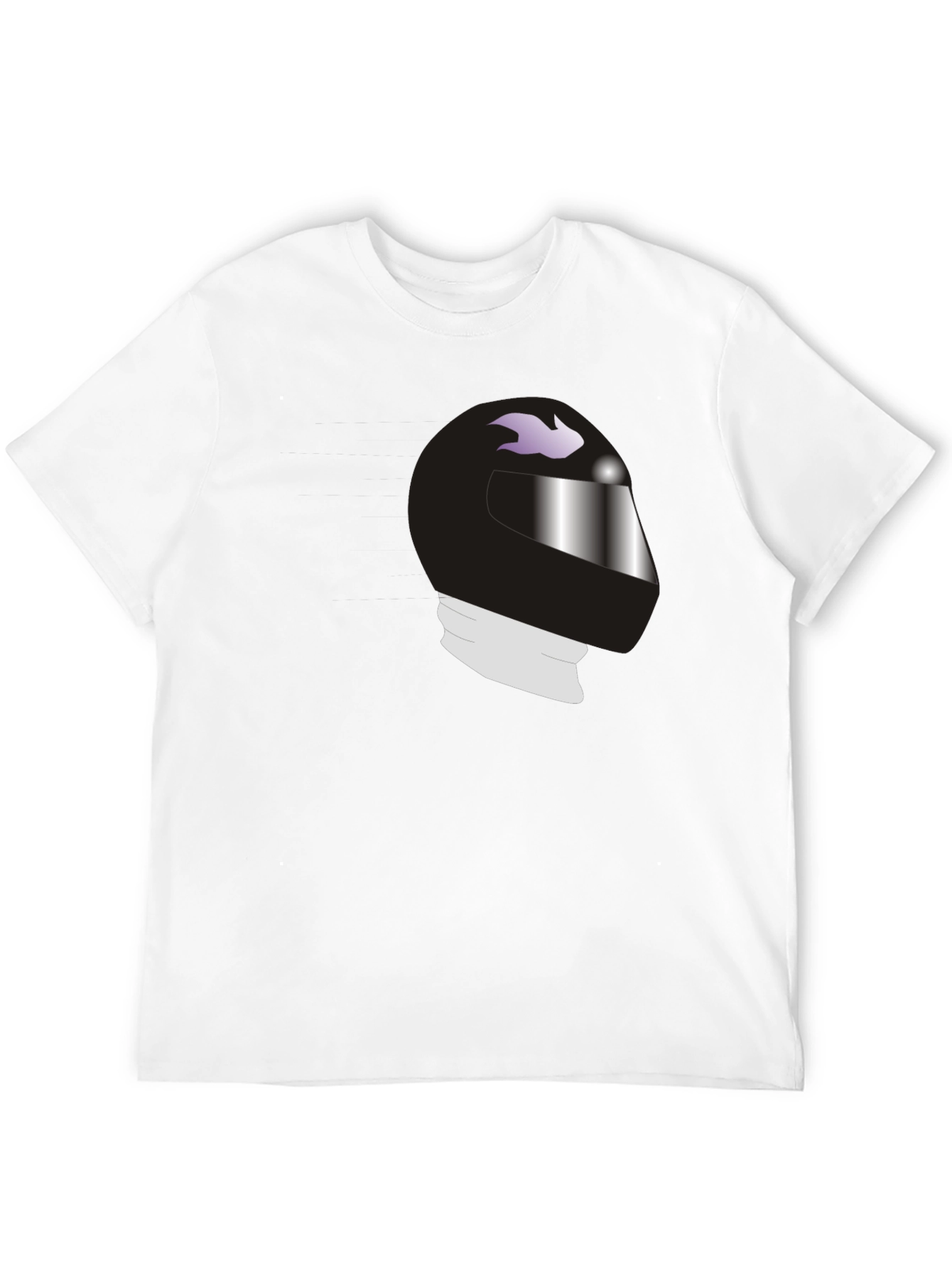 Cool Helmet Graphic Tee - Black Cotton Casual Shirt