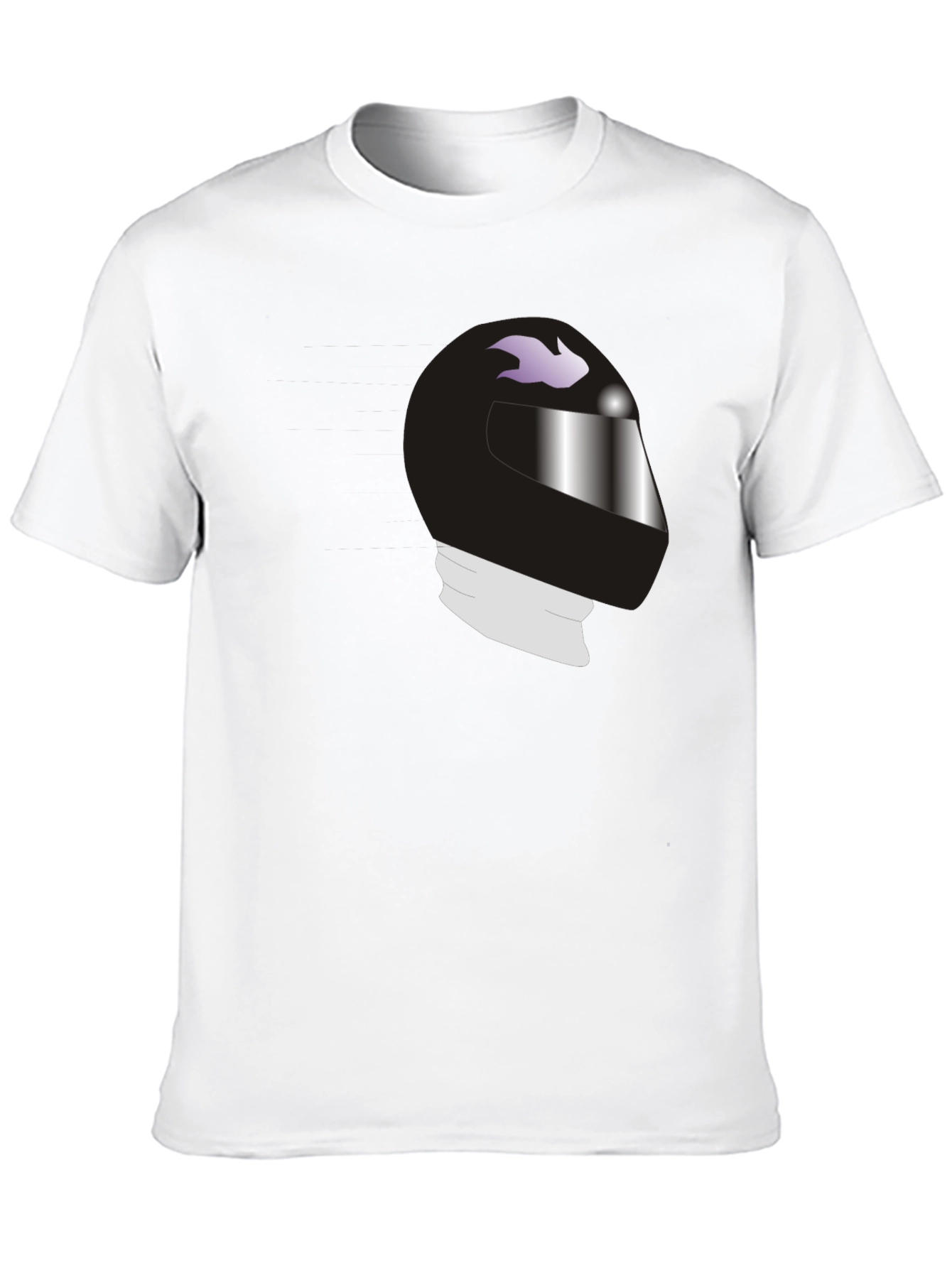 Cool Helmet Graphic Tee - Black Cotton Casual Shirt