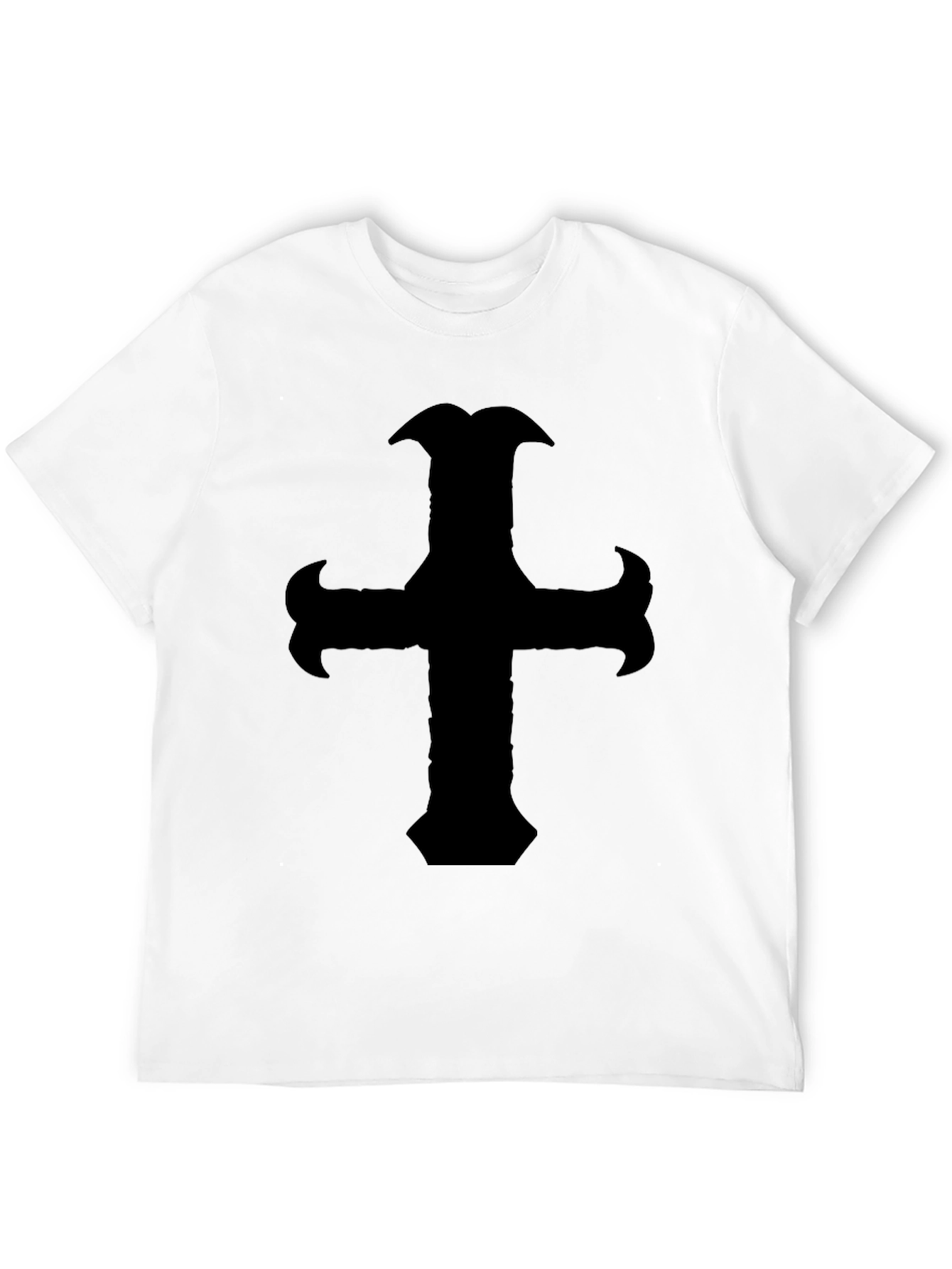 Mens Black Cross Graphic Tee - Stylish Casual Wear