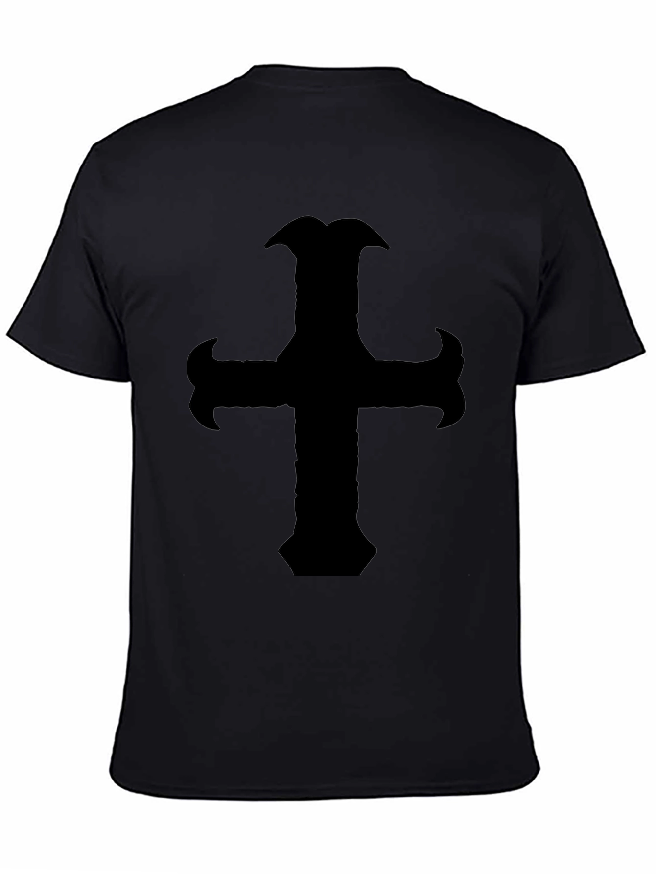 Mens Black Cross Graphic Tee - Stylish Casual Wear