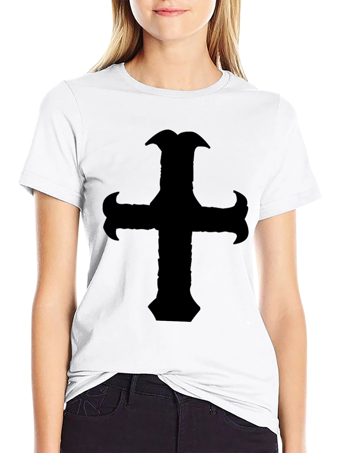 Mens Black Cross Graphic Tee - Stylish Casual Wear