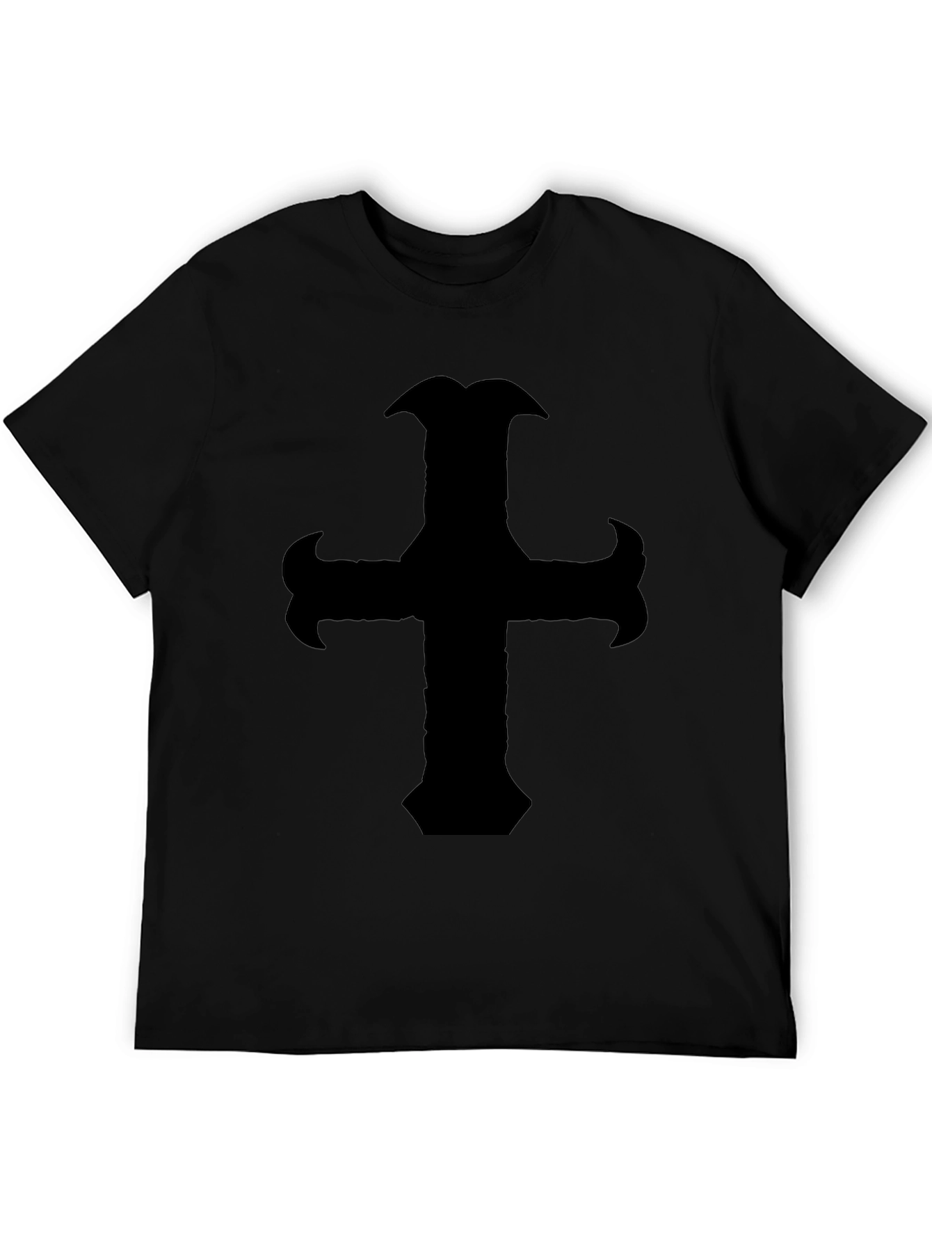 Mens Black Cross Graphic Tee - Stylish Casual Wear