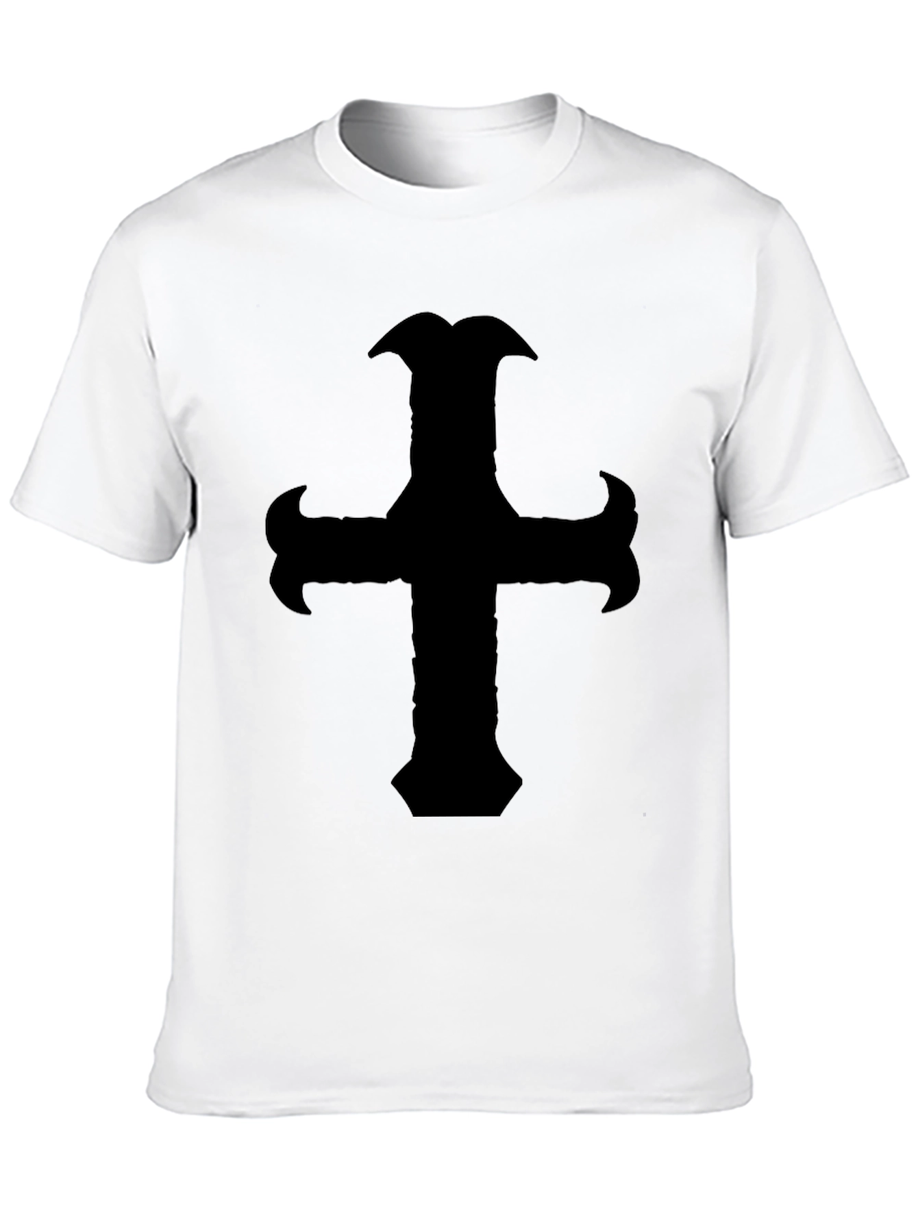 Mens Black Cross Graphic Tee - Stylish Casual Wear