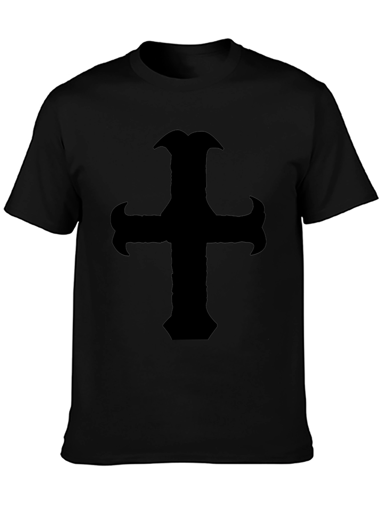Mens Black Cross Graphic Tee - Stylish Casual Wear