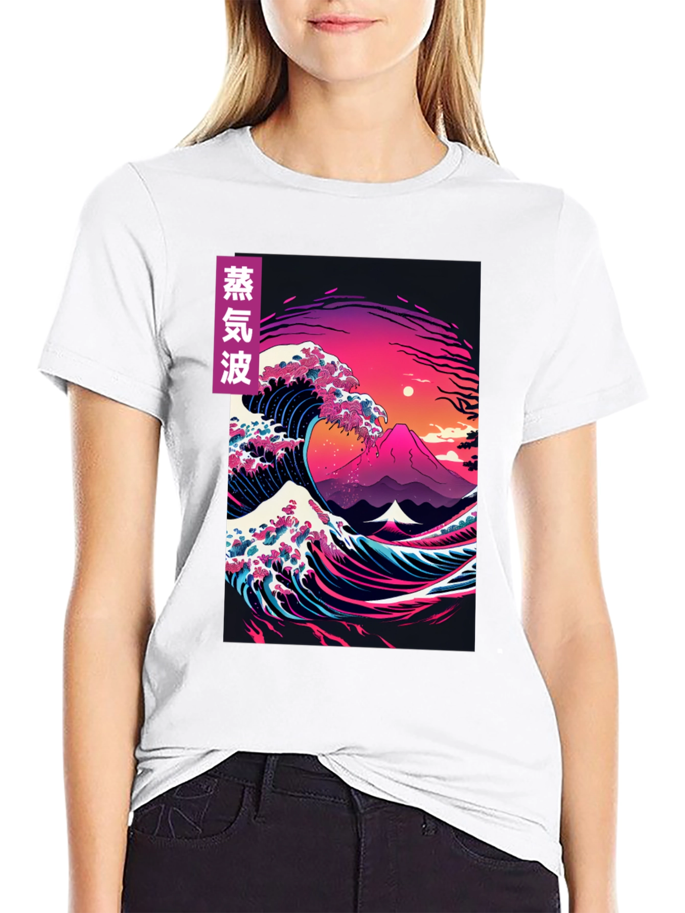Vaporwave Great Wave Graphic Tee