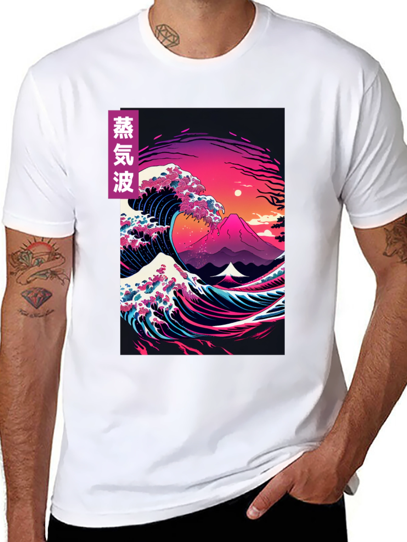 Vaporwave Great Wave Graphic Tee