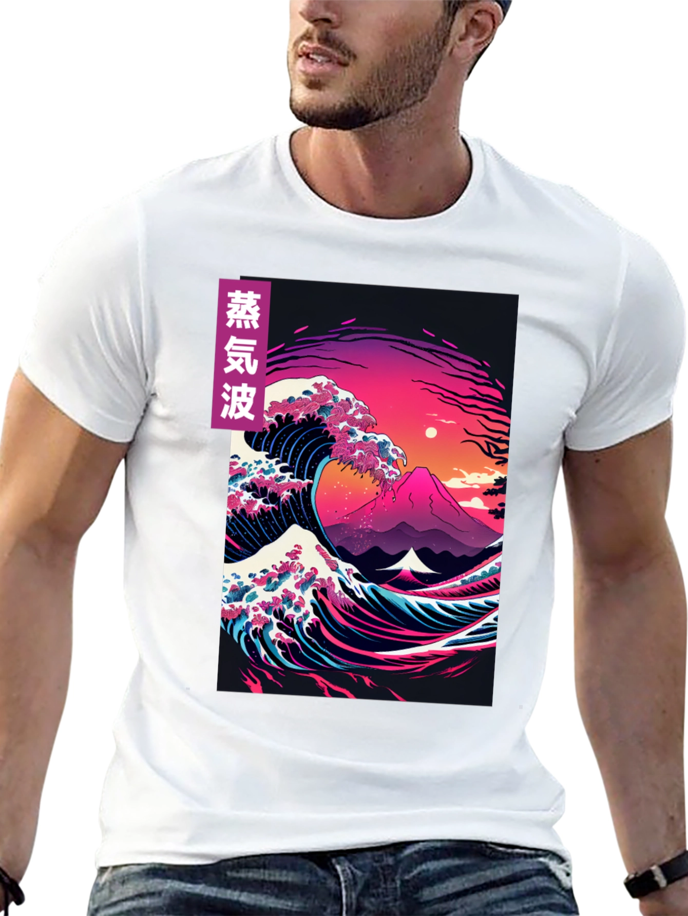 Vaporwave Great Wave Graphic Tee