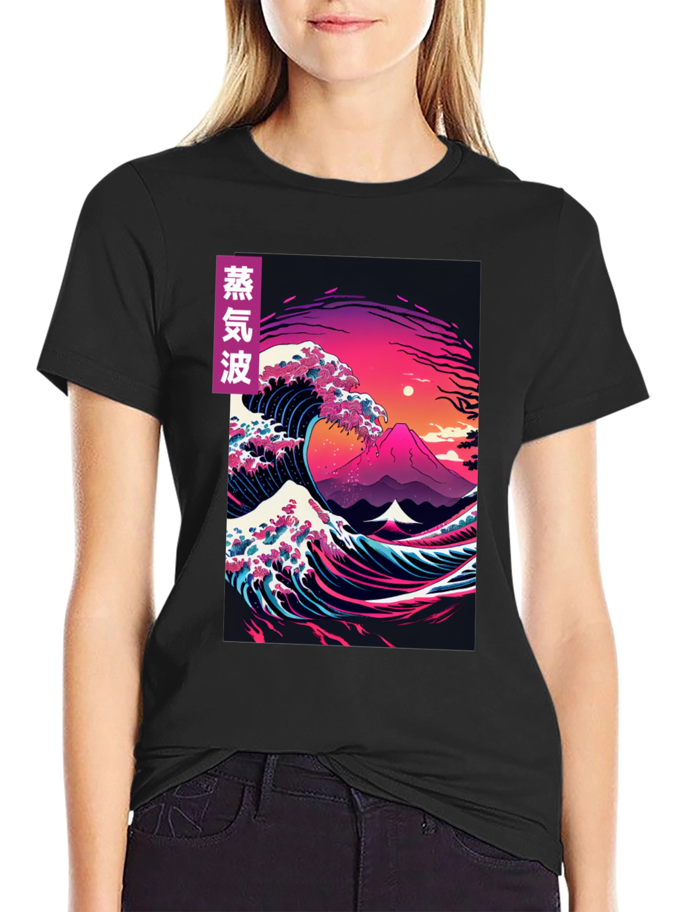 Vaporwave Great Wave Graphic Tee