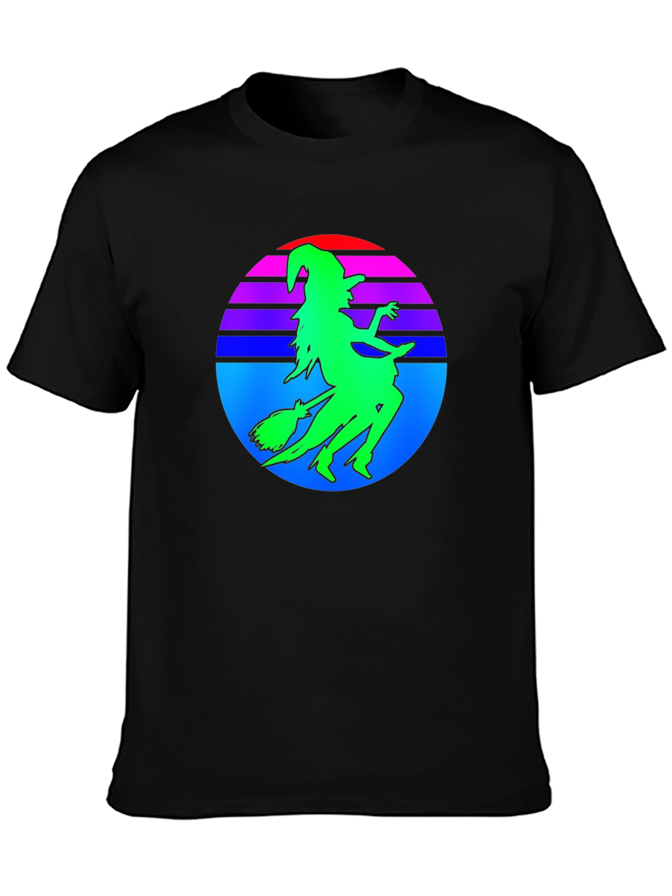 Retro Witch Silhouette T-Shirt - Halloween Style