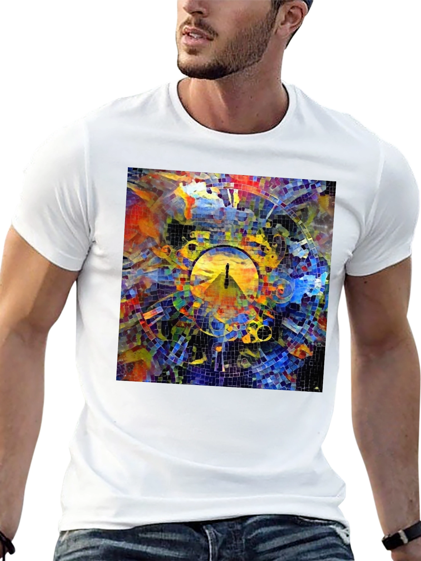 Abstract Art Print Black T-Shirt