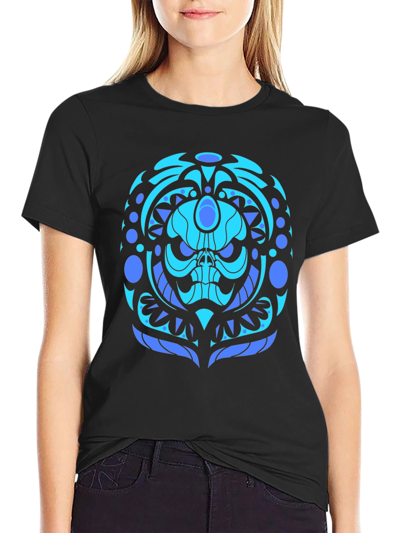 Cool Blue Skull Graphic Tee