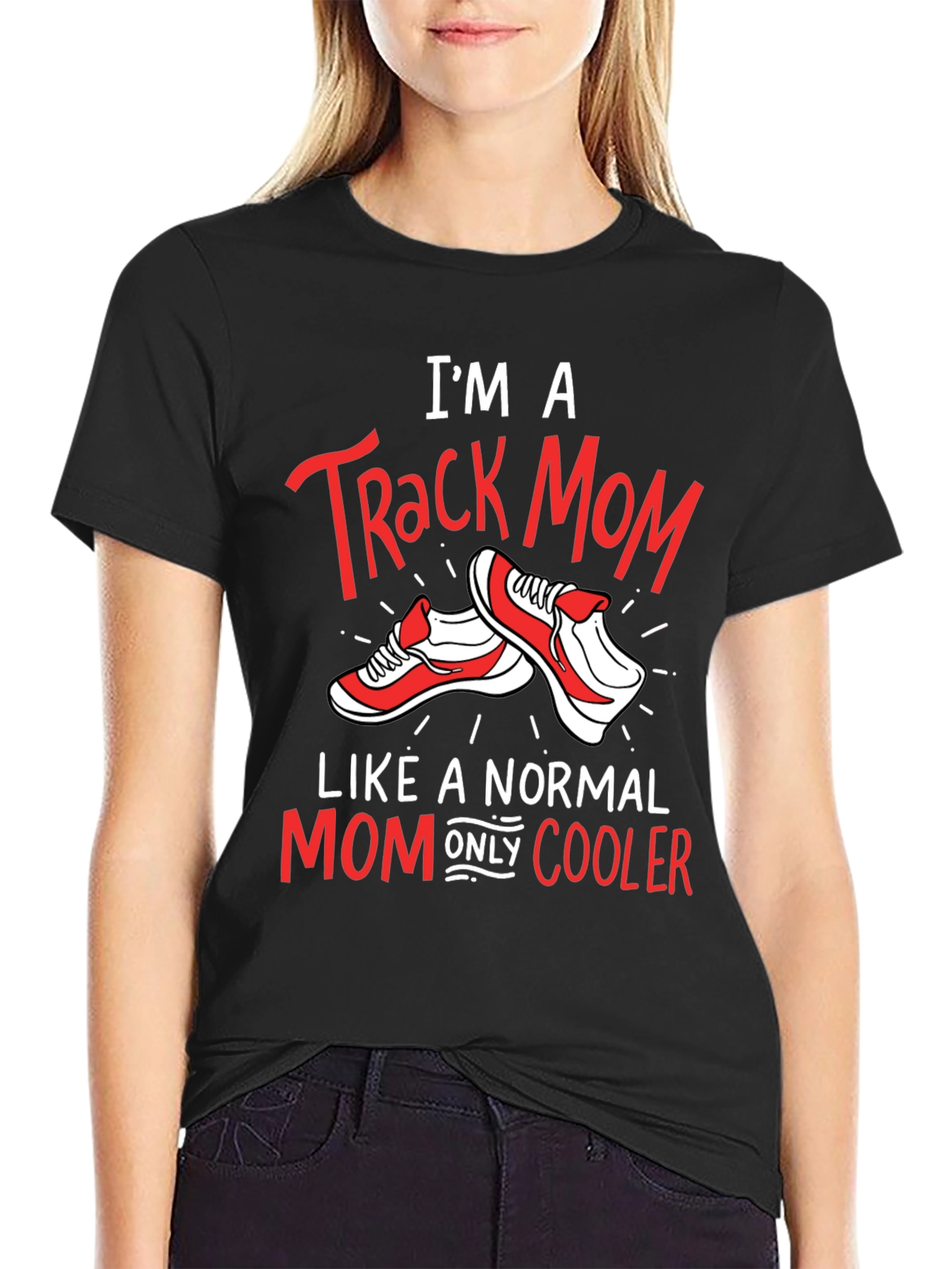 Im a Track Mom T-Shirt - Running Shoe Design