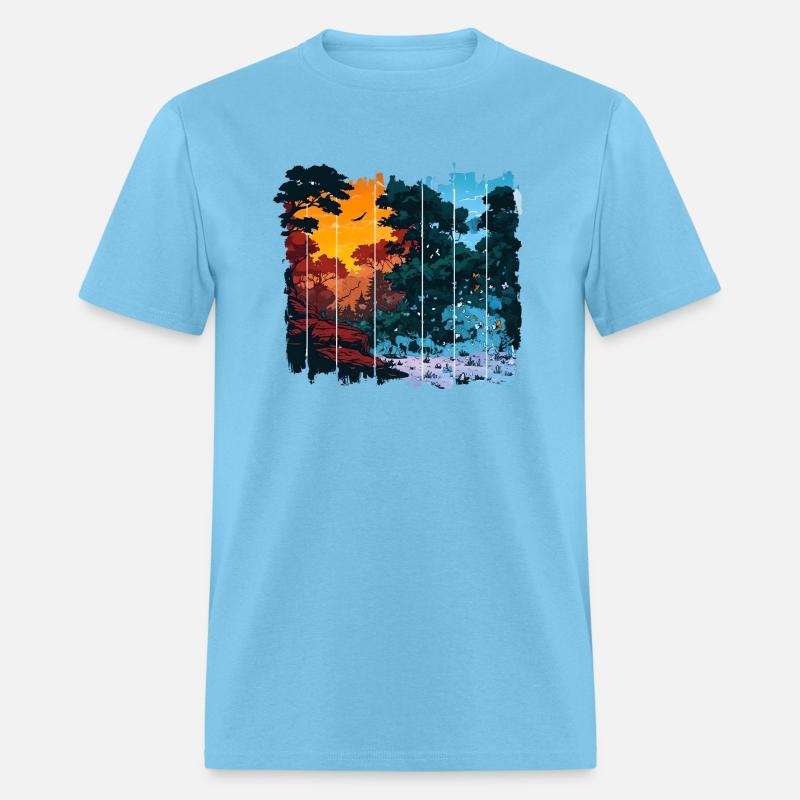 Vibrant Illustration Of A Lush Forest Land