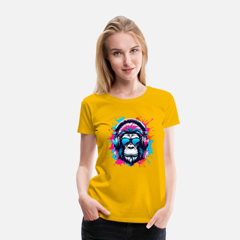 Vibrant Ink Splatter Gorilla Pop Art, Colorful