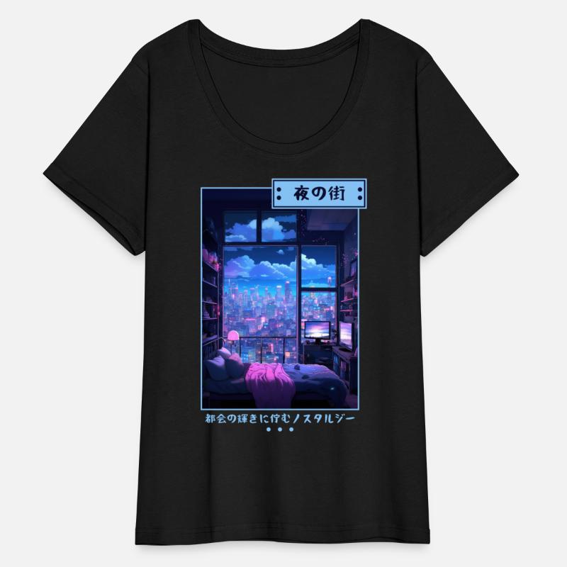 Vintage Bedroom Japanese Night City Vaporwave Aest