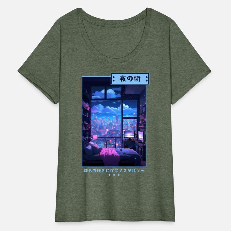 Vintage Bedroom Japanese Night City Vaporwave Aest