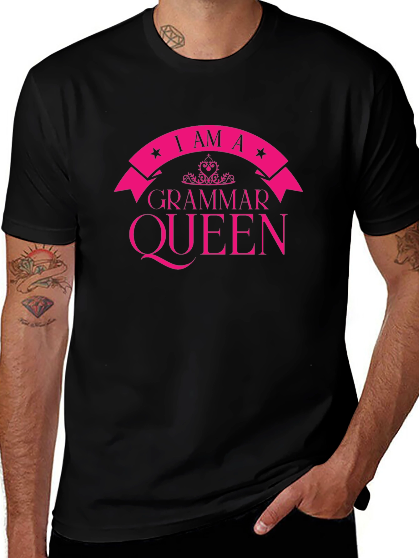 Grammar Queen Black Graphic T-Shirt
