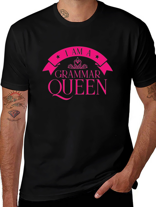 Grammar Queen Black Graphic T-Shirt