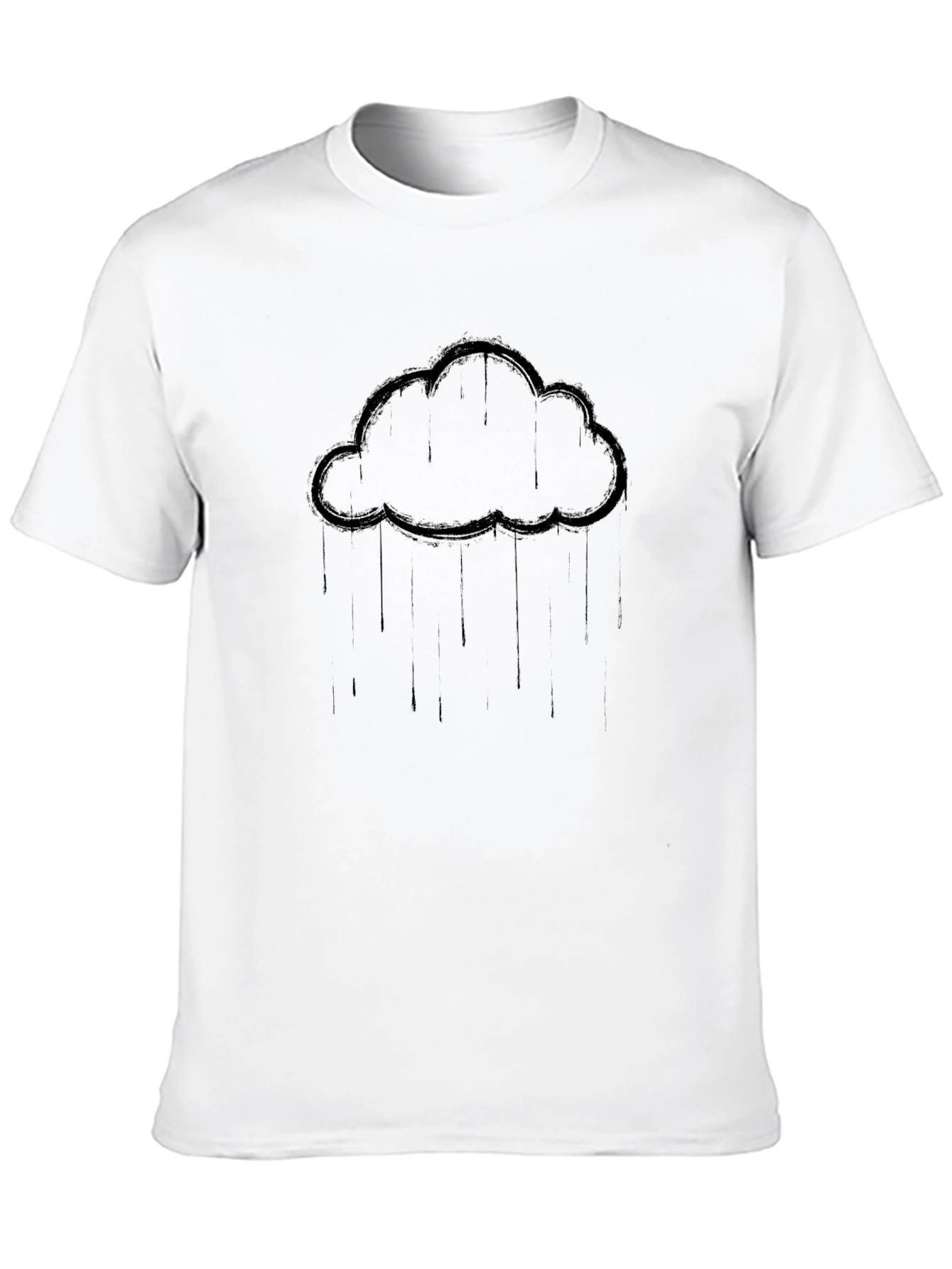 Rain Cloud Black Graphic Tee - Unique Weather Design