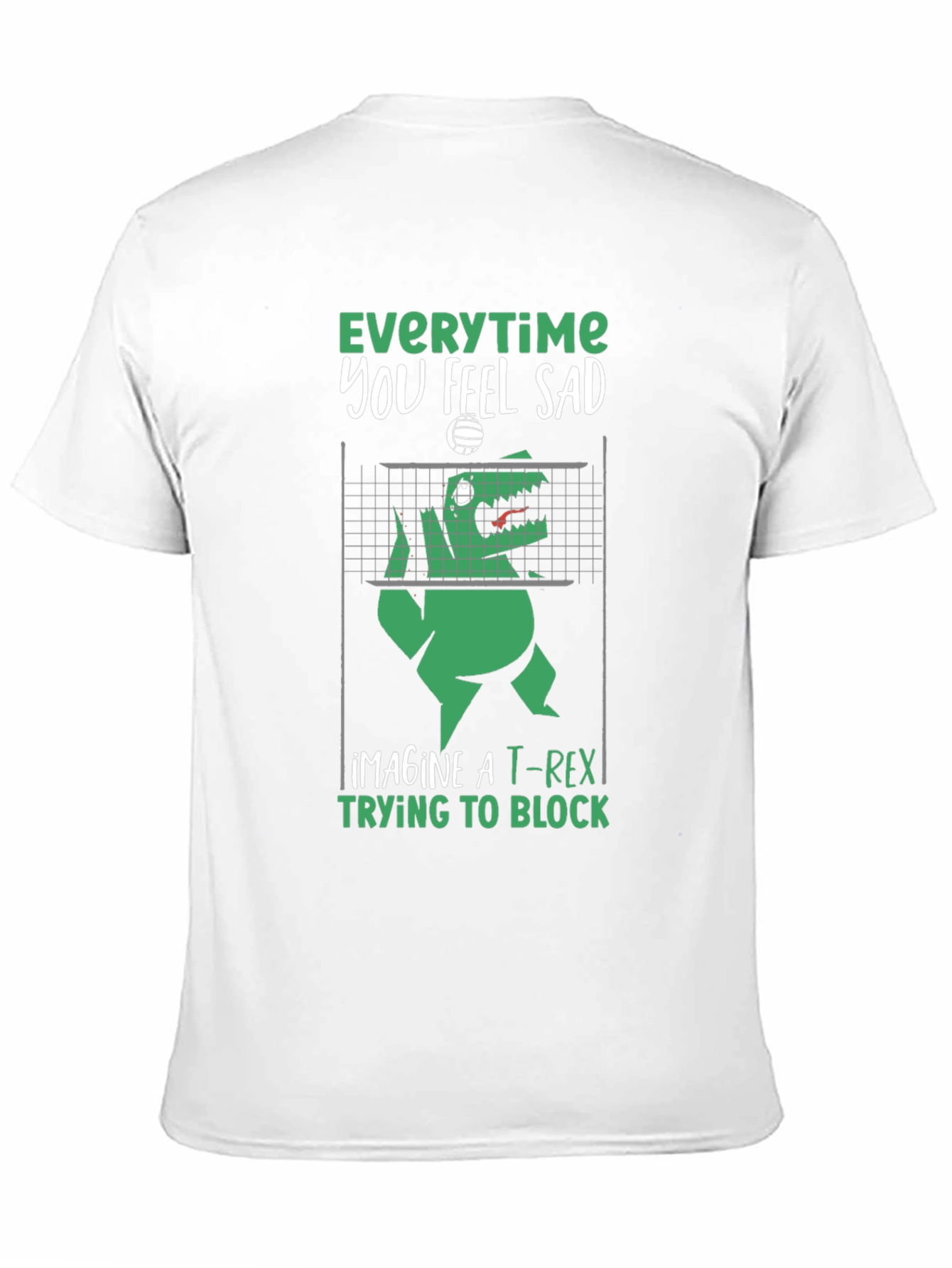 Funny T-Rex Volleyball Graphic Tee
