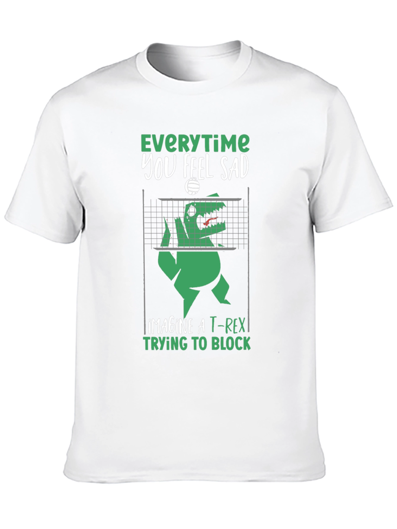 Funny T-Rex Volleyball Graphic Tee