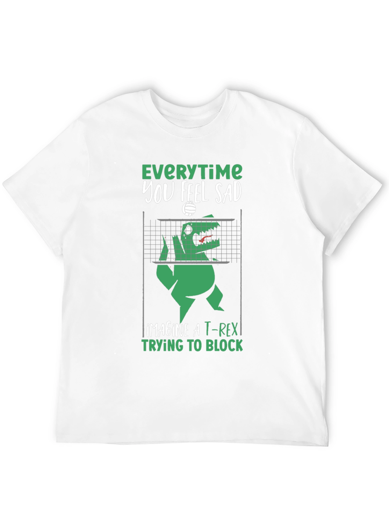 Funny T-Rex Volleyball Graphic Tee