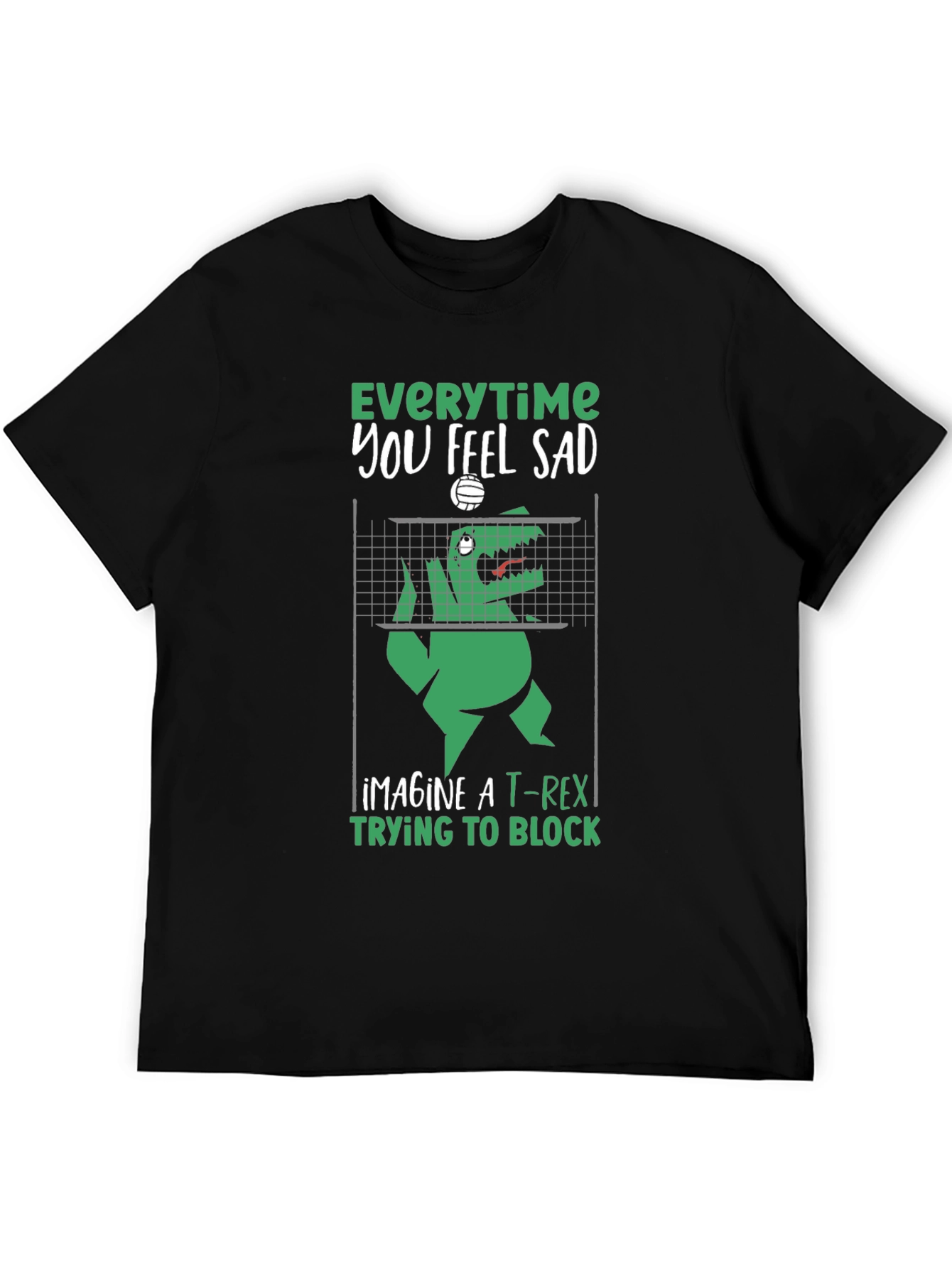 Funny T-Rex Volleyball Graphic Tee