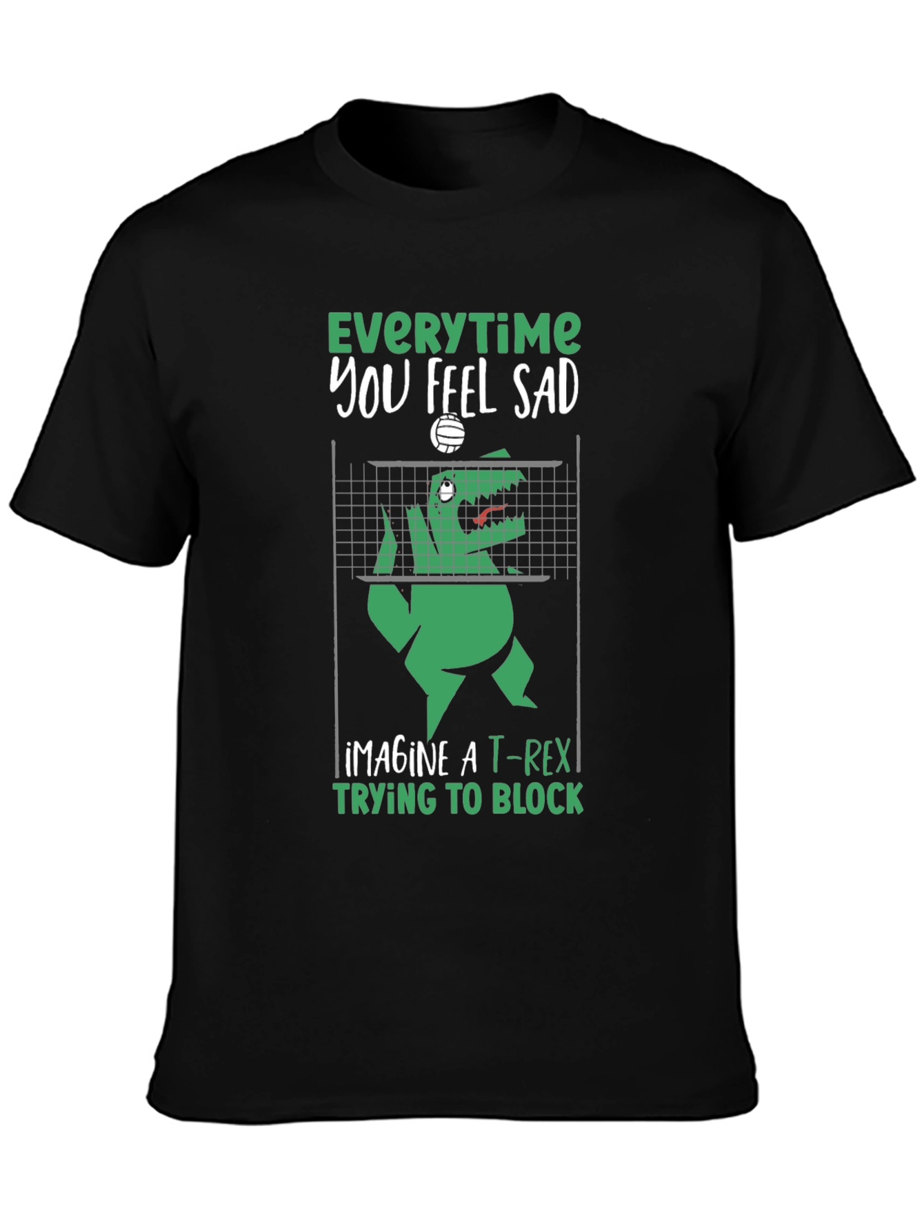 Funny T-Rex Volleyball Graphic Tee