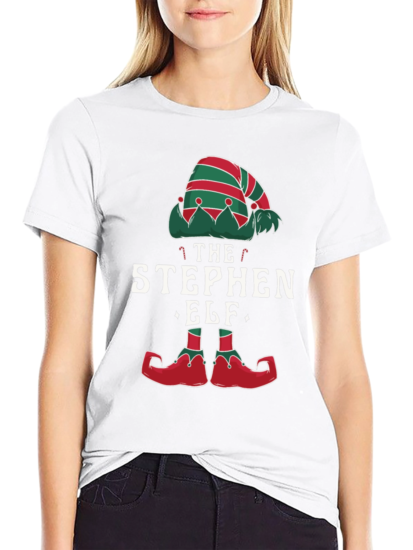 Personalized Stephen Elf Christmas T-Shirt Holiday Tee