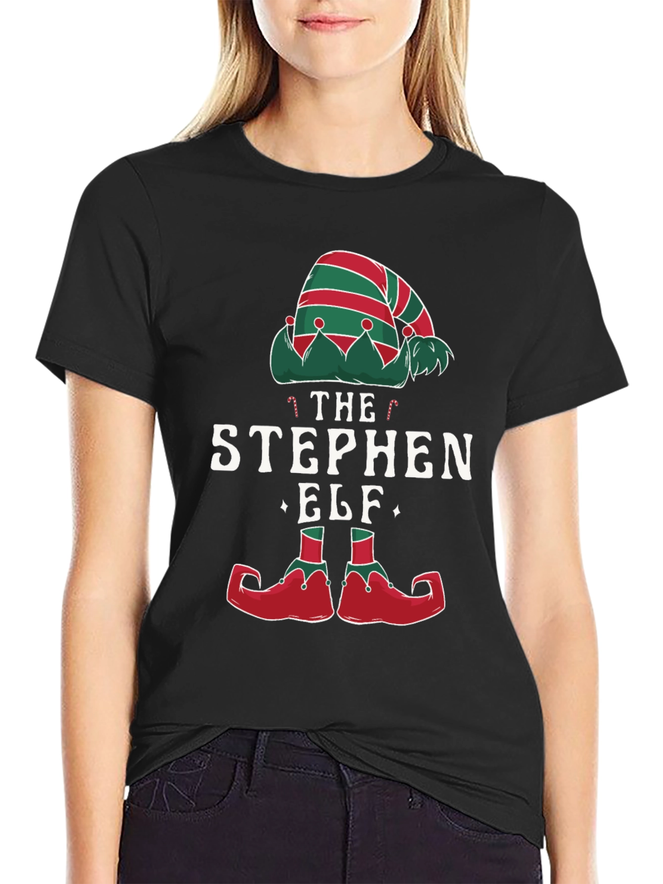 Personalized Stephen Elf Christmas T-Shirt Holiday Tee