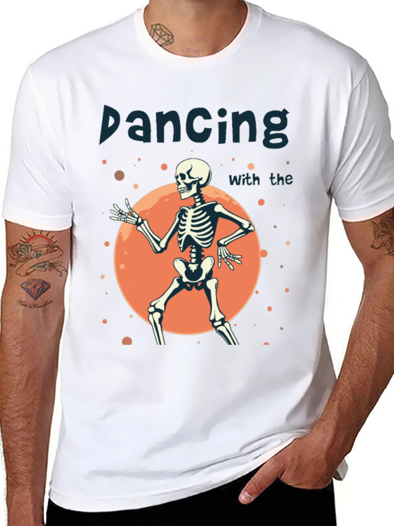 Dancing Skeleton Graphic Tee - Halloween Style!