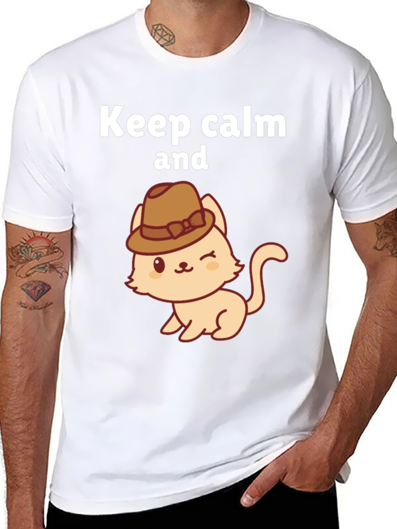 Keep Calm Cat T-Shirt - Cool & Casual