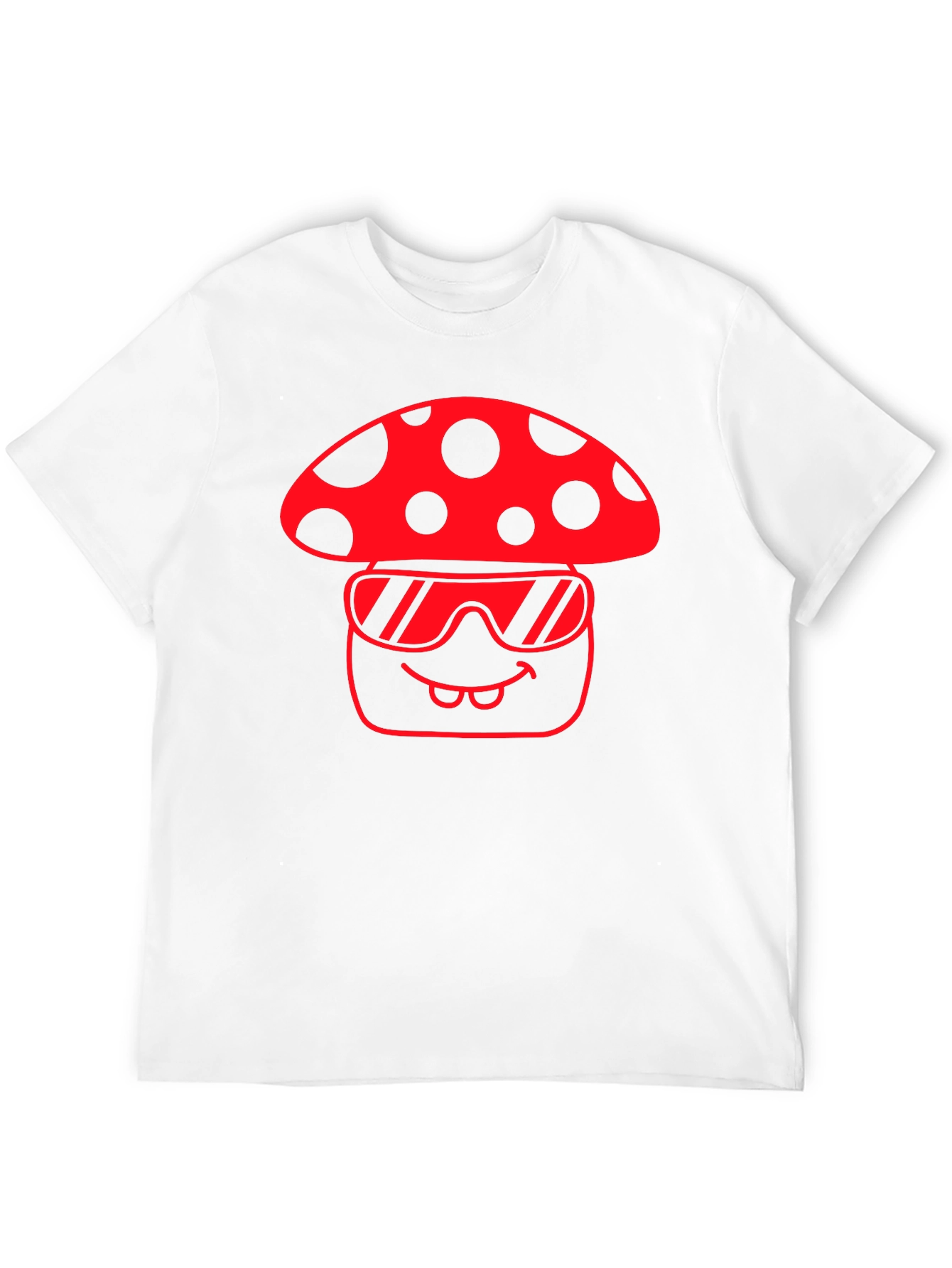 Cool Mushroom Graphic Tee - Black Cotton T-Shirt