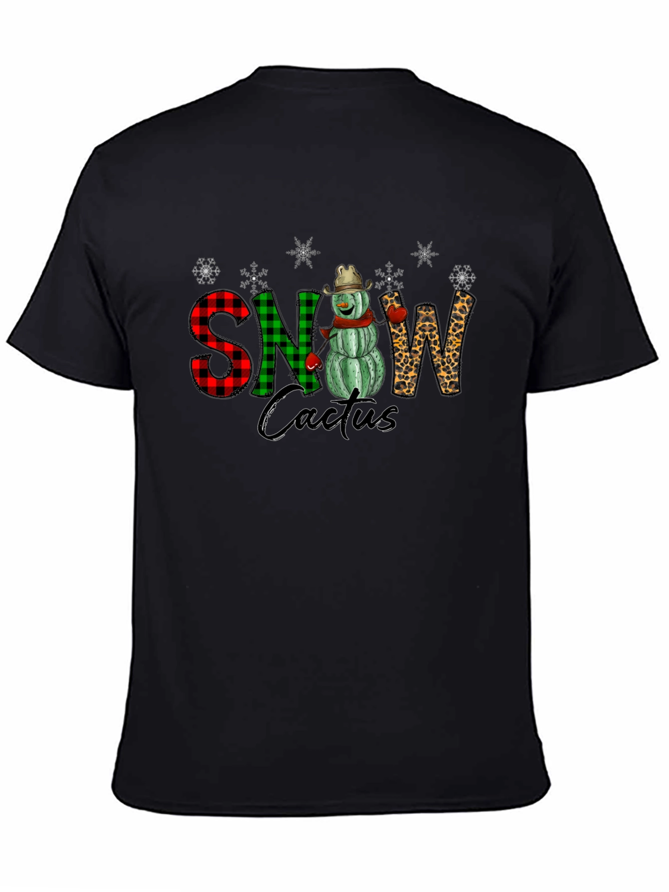 Snow Cactus Novelty Graphic T-Shirt