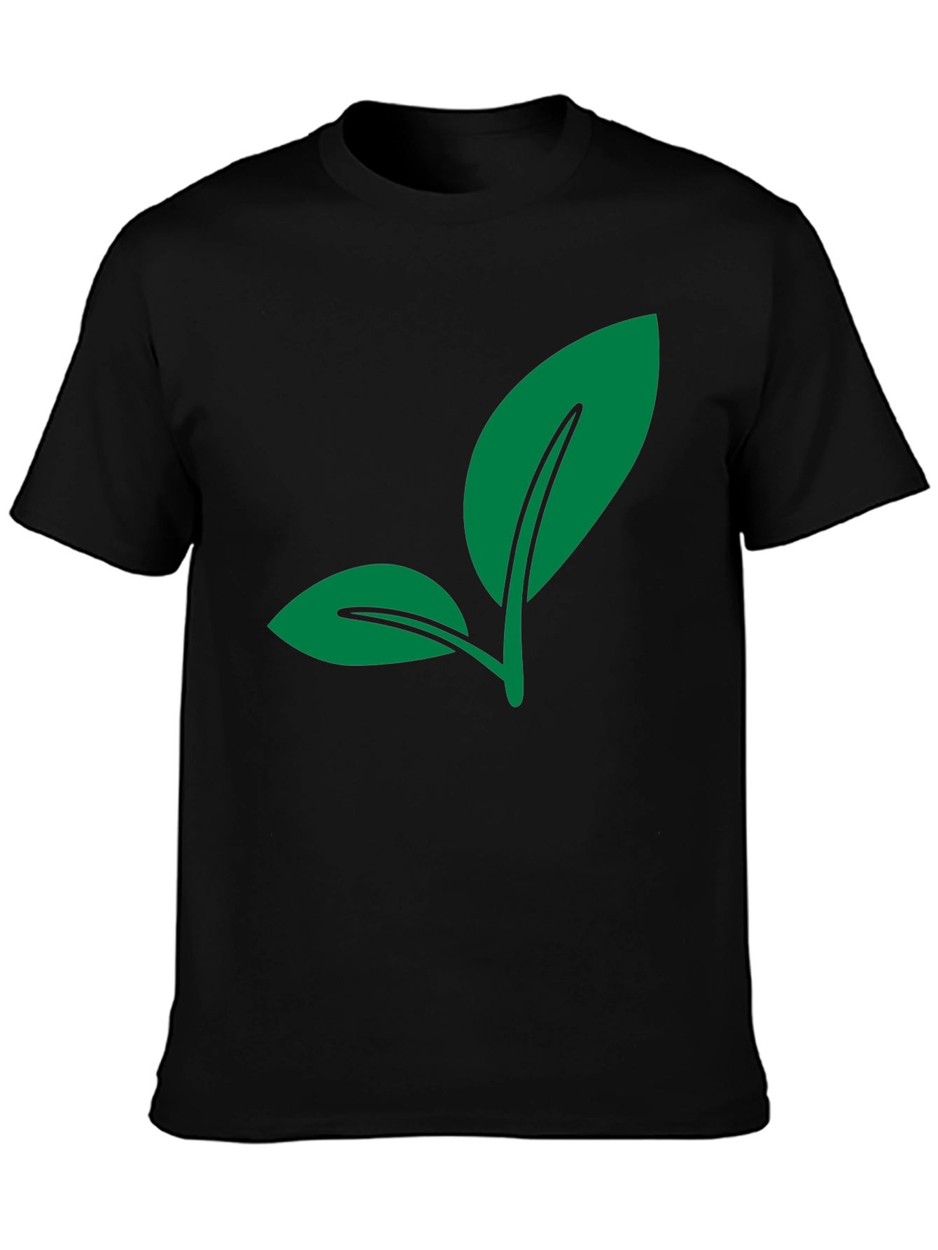 Leaf Graphic Black T-Shirt