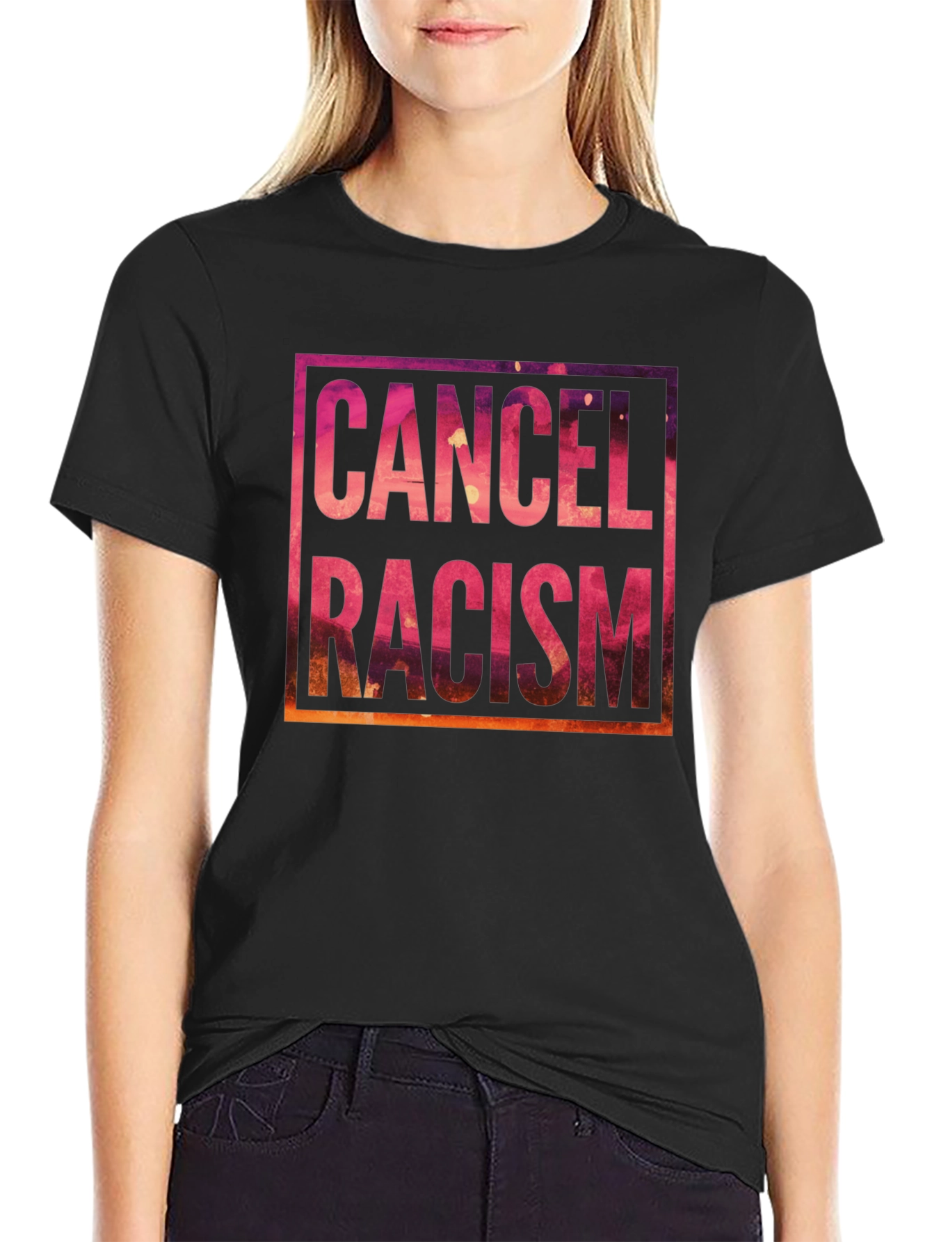 Cancel Racism Graphic Tee - Black Unisex Shirt